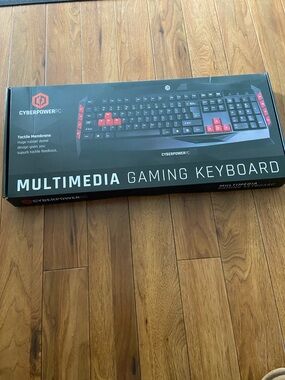 CyberPowerPC Multimedia Gaming Keyboard - Black with Red Accents